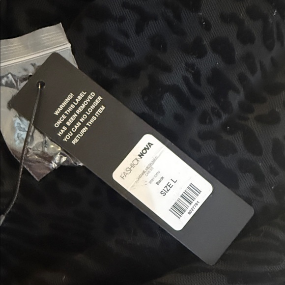 Fashion Nova Black Leopard Mesh Maxi Dress - Picture 5 of 5